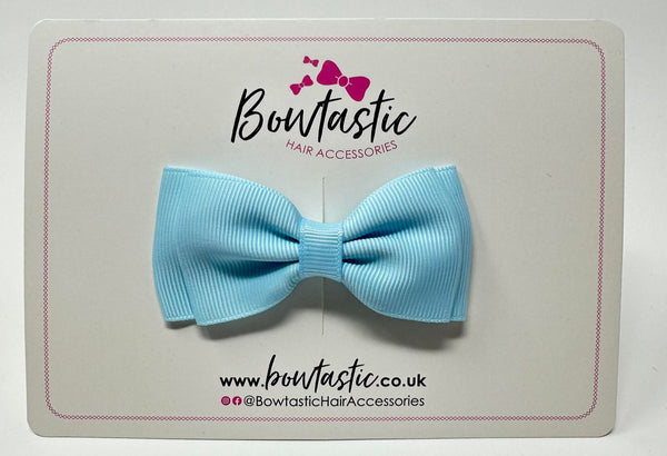 3 Inch Flat Double Bow - Light Blue