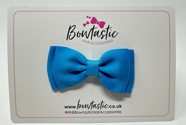 3 Inch Flat Double Bow - Turquoise