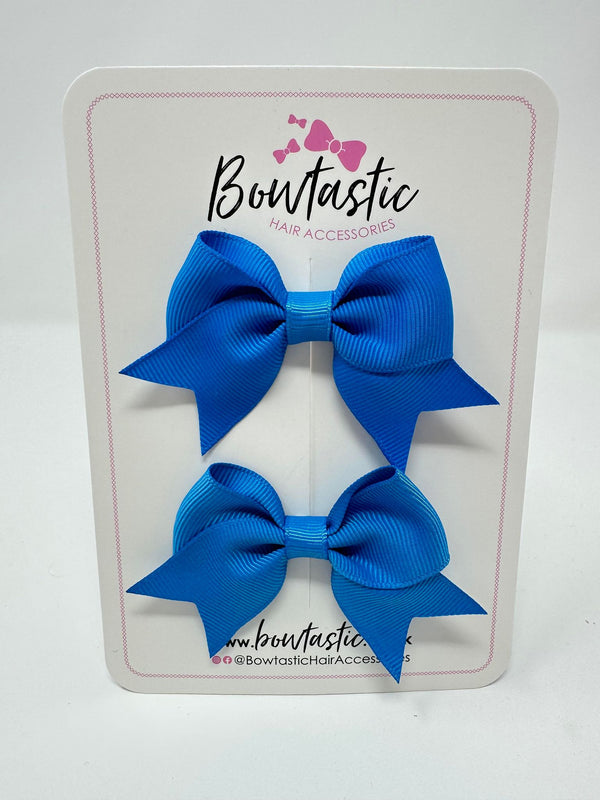 2.5 Inch Tail Bows - Aegean Blue - 2 Pack