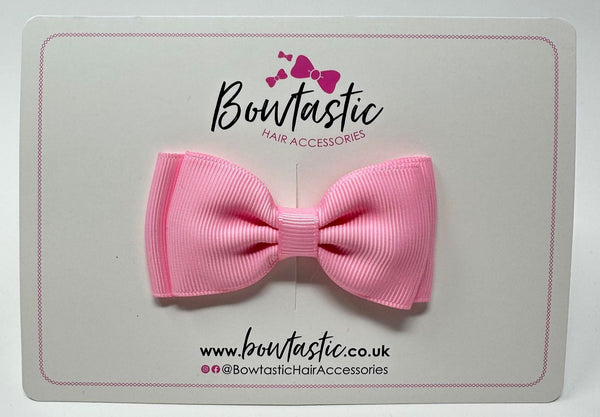 3 Inch Flat Double Bow - Rose Pink