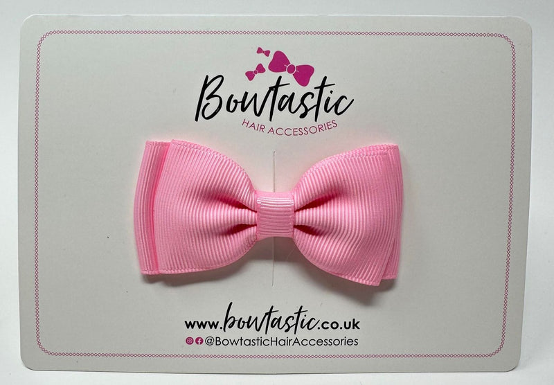 3 Inch Flat Double Bow - Rose Pink