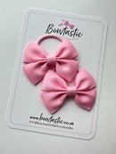 2.5 Inch Butterfly Bow Thin Elastic - Rose Pink - 2 Pack