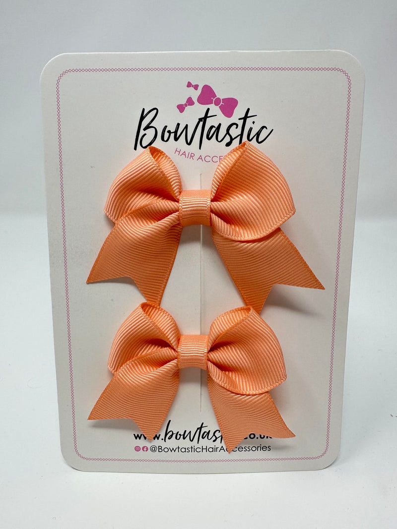 2.5 Inch Tail Bows - Peach - 2 Pack