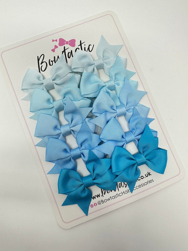 Bow Set - 2.5 Inch - Blues - 10 Pack