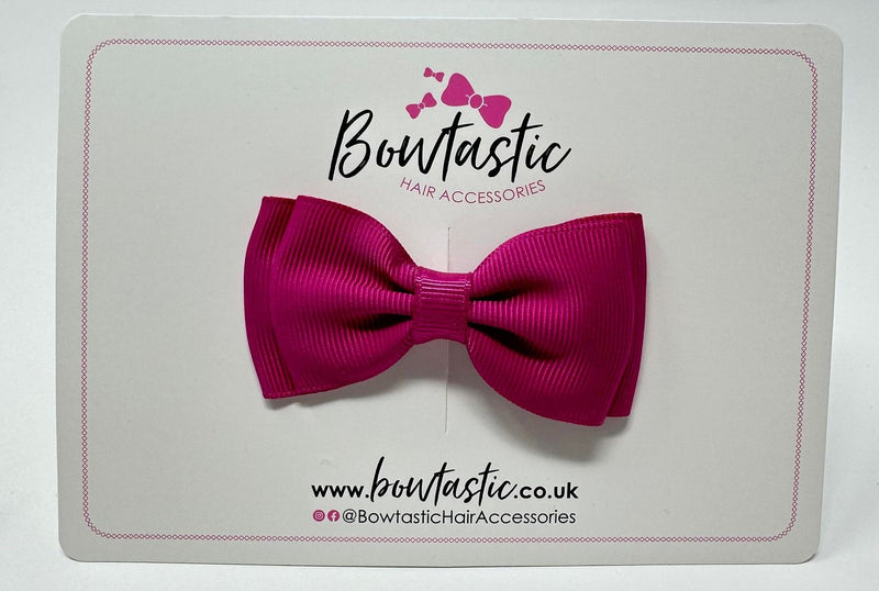 3 Inch Flat Double Bow - Raspberry Rose