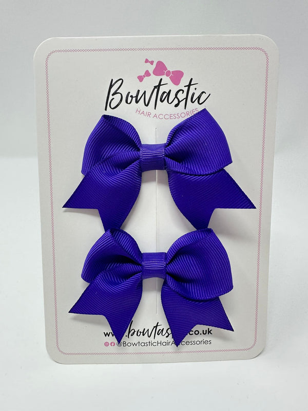 2.5 Inch Tail Bows - Regal Purple - 2 Pack