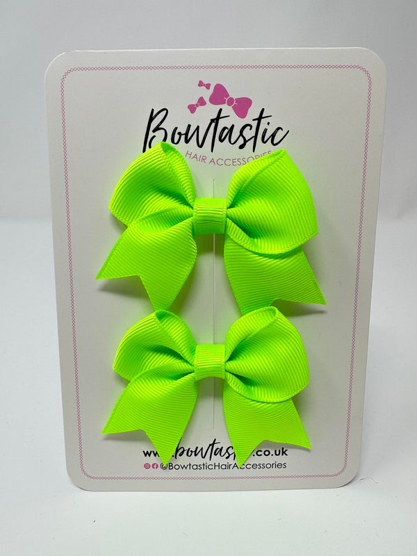 2.5 Inch Tail Bows - Key Lime - 2 Pack