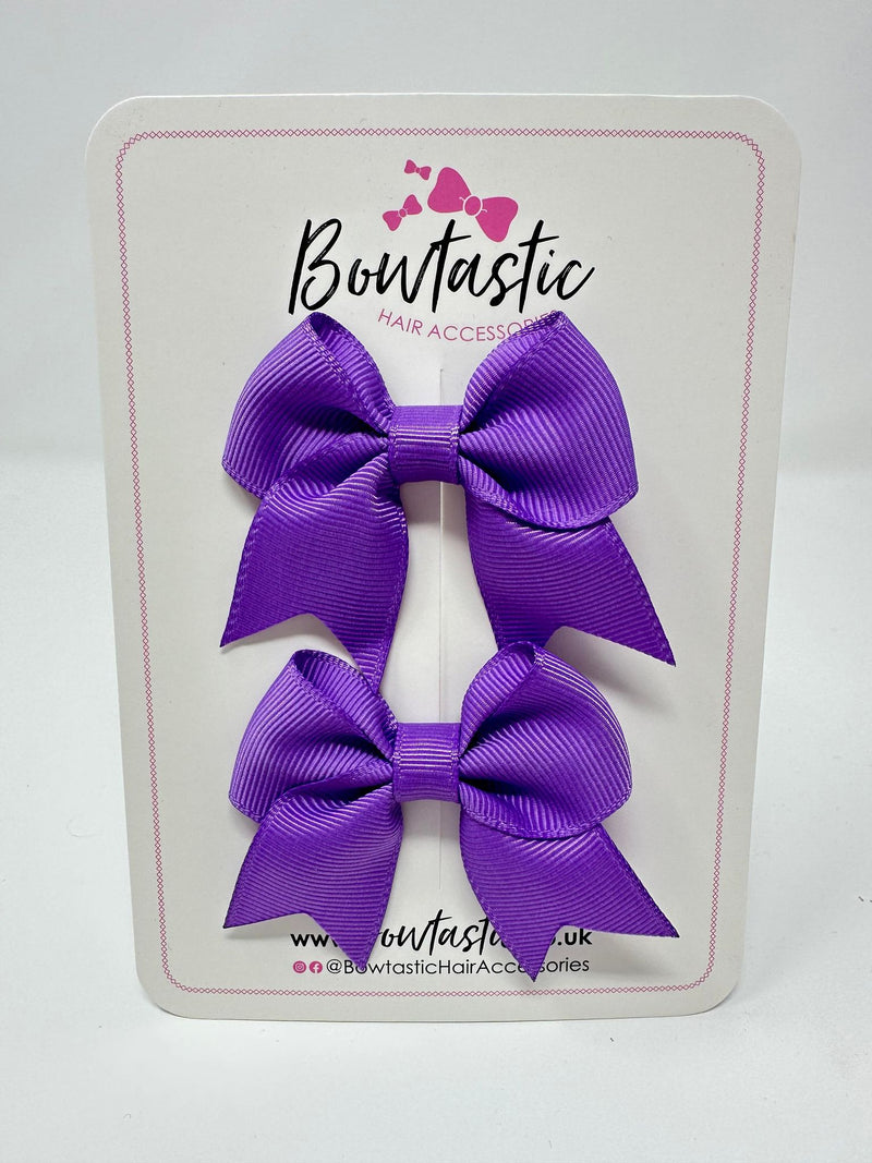 2.5 Inch Tail Bows - Grape - 2 Pack