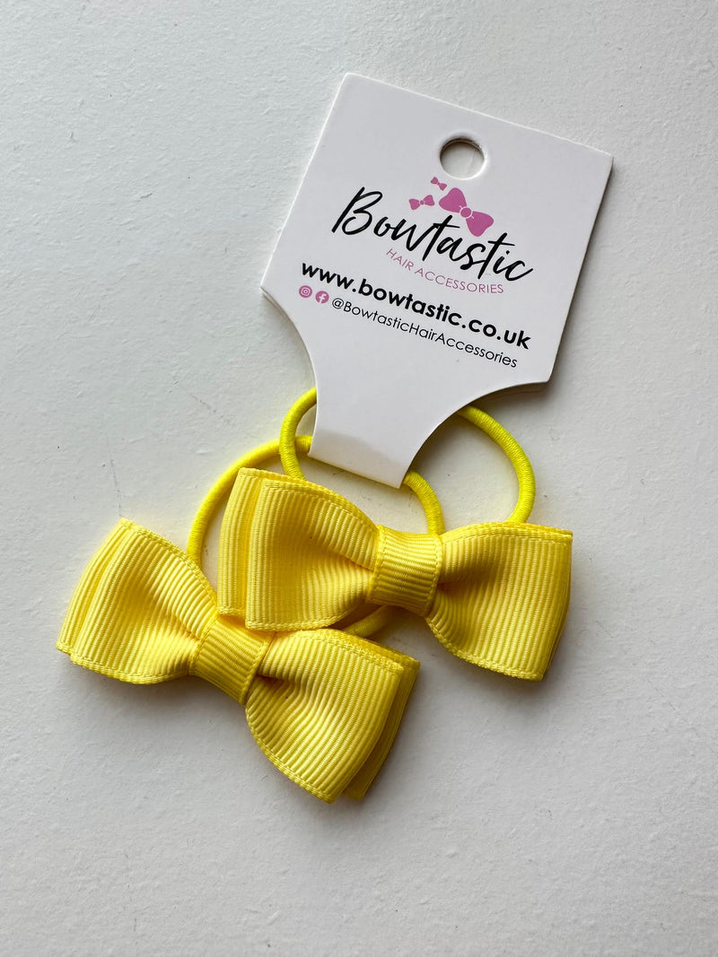 1.75 Inch Bow Thin Elastic - Lemon - 2 Pack