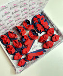 School Bundle - 5 Matching Pairs - Navy & Red - Bobbles