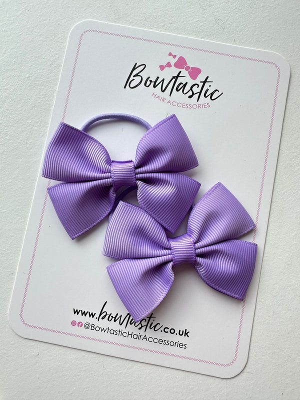 2.5 Inch Butterfly Bow Thin Elastic - Hyacinth - 2 Pack