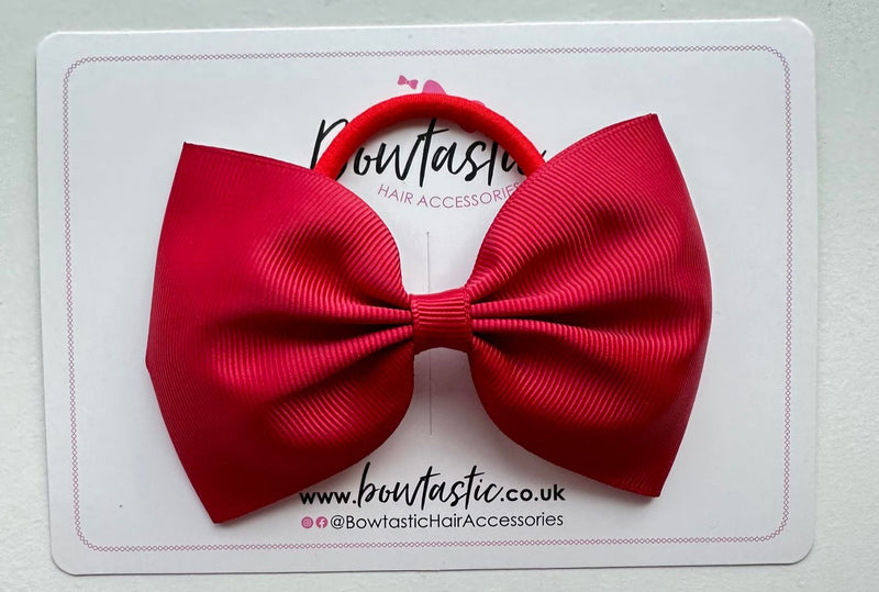 4.5 Inch Tuxedo Bow Bobble - Scarlet Red