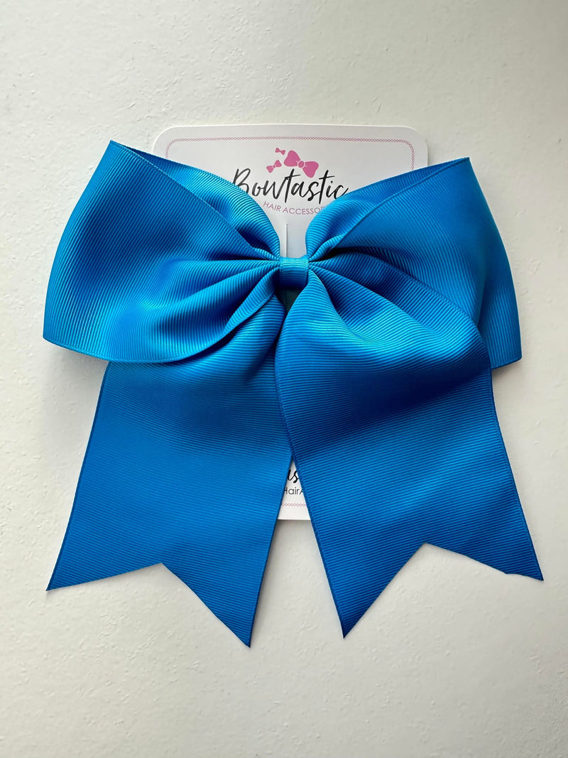 7 Inch Cheer Bow - Aegean Blue