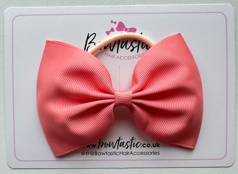 4.5 Inch Tuxedo Bow Bobble - Light Coral