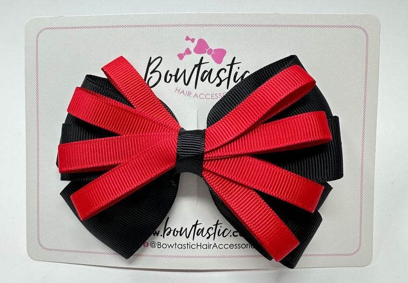 4.5 Inch Loop Bow - Red & Black