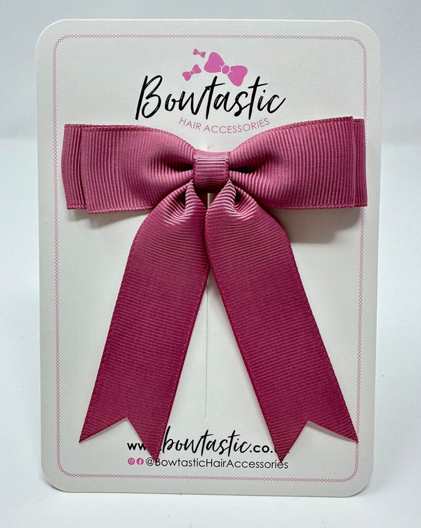 3.5 Inch Tail Bow - Rosy Mauve