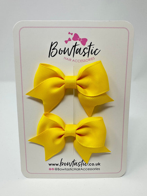 2.5 Inch Tail Bows - Daffodil - 2 Pack