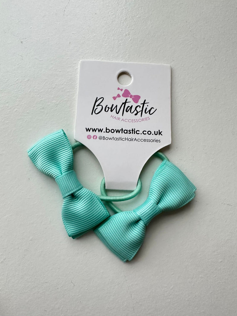 1.75 Inch Bow Thin Elastic - Aqua - 2 Pack