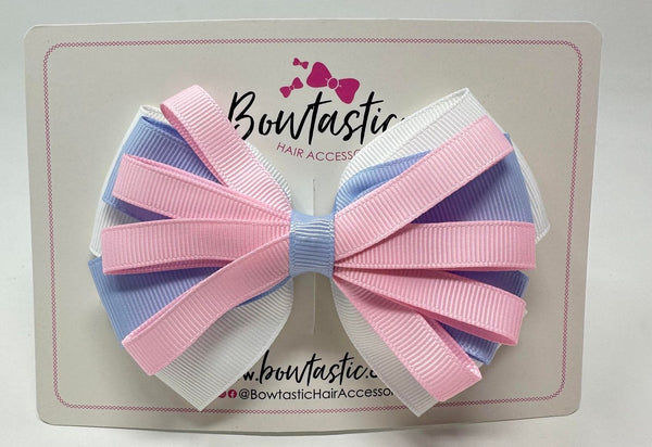 4 Inch Loop Bow - Pearl Pink, Bluebell & White