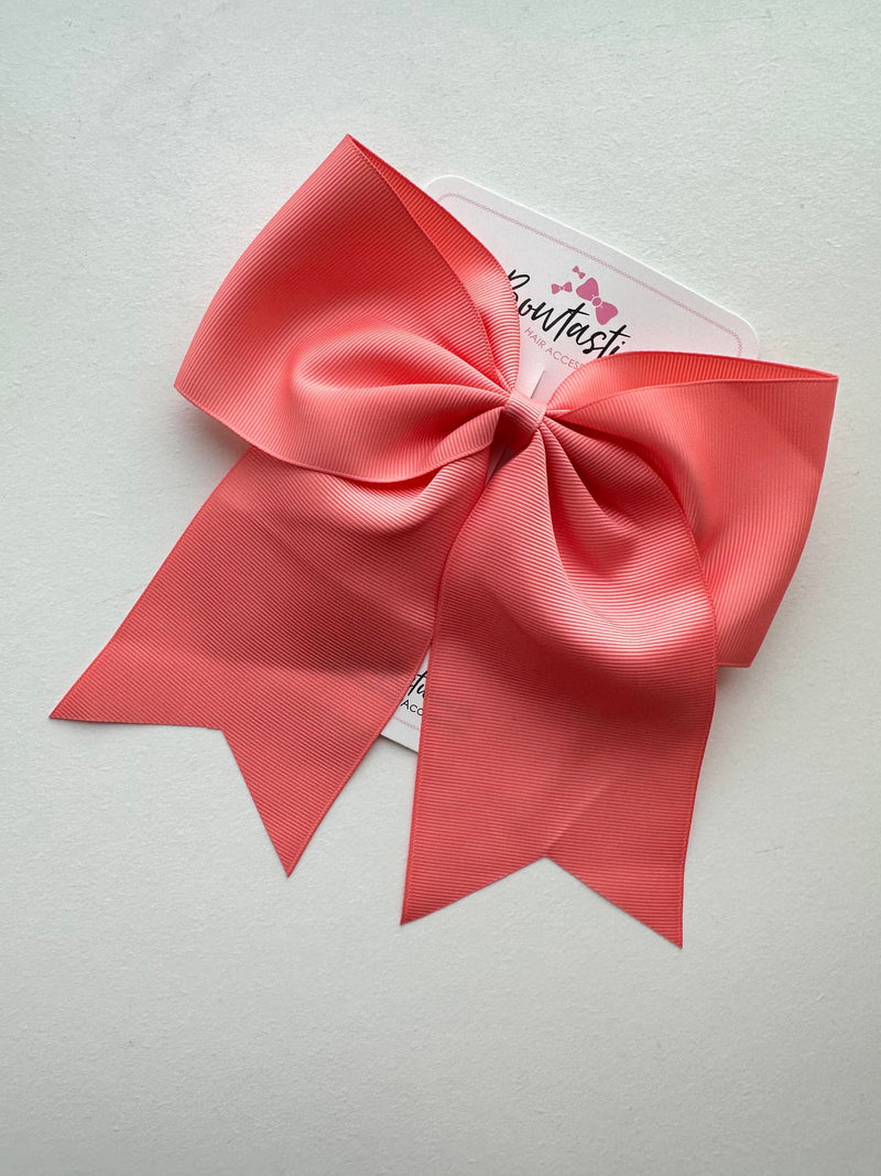 7 Inch Cheer Bow - Light Coral