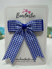 3.25 Inch Tail Bow - Cobalt & Cobalt Gingham