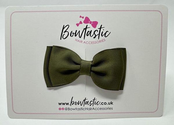 3 Inch Flat Double Bow - Deep Sage