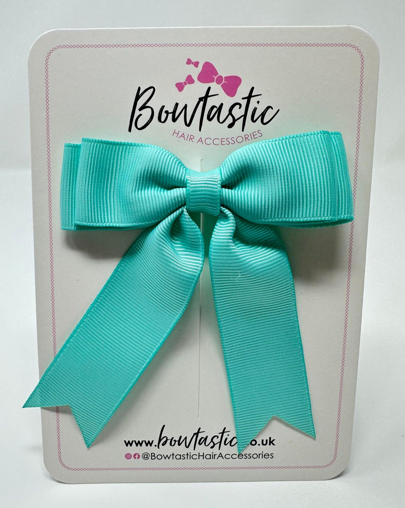 3.5 Inch Tail Bow - Aqua