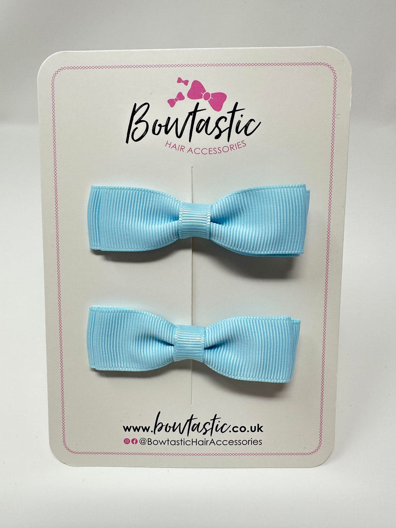 2.75 Inch Flat Bow - Light Blue - 2 Pack