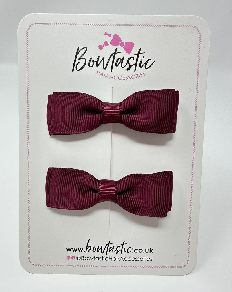 2.75 Inch Flat Bow - Burgundy - 2 Pack