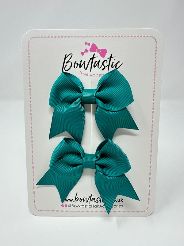 2.5 Inch Tail Bows - Jade Green - 2 Pack