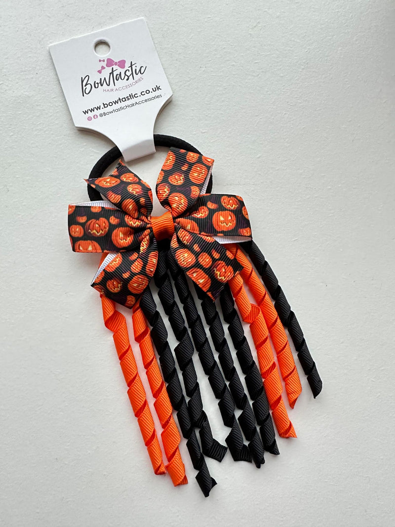 Halloween - 3 Inch Pinwheel Corker Bobble - Orange Black Pumpkin