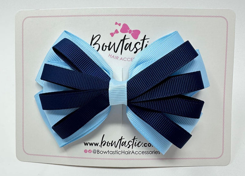 4.5 Inch Loop Bow - Navy & Blue Topaz