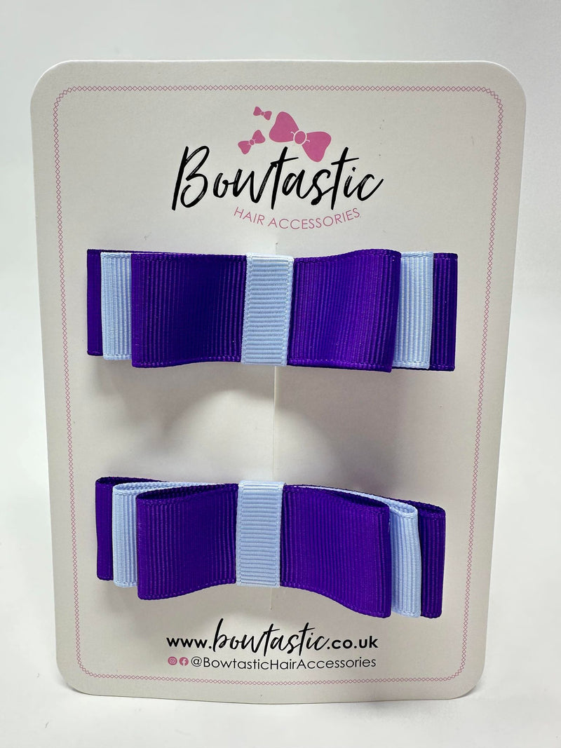 3 Inch Slide Bows - Purple & Bluebell - 2 Pack