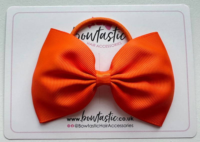 4.5 Inch Tuxedo Bow Bobble - Russet Orange