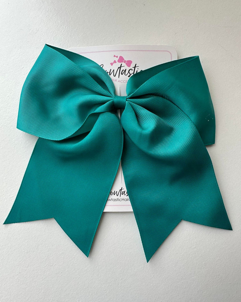 7 Inch Cheer Bow - Jade Green