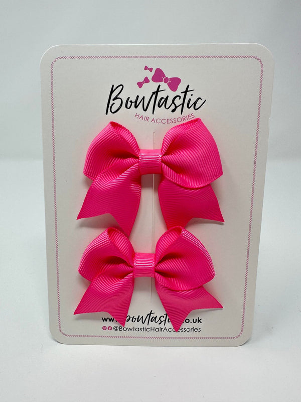 2.5 Inch Tail Bows - Hot Pink - 2 Pack