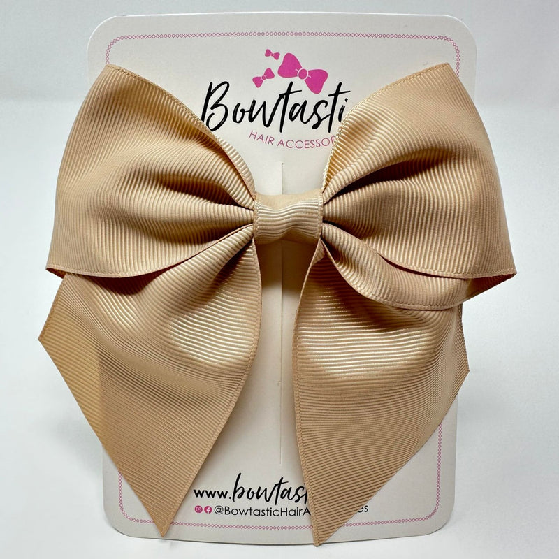 5 Inch Cheer Bow - Tan