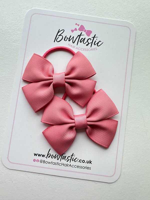 2.5 Inch Butterfly Bow Thin Elastic - Dusty Rose - 2 Pack