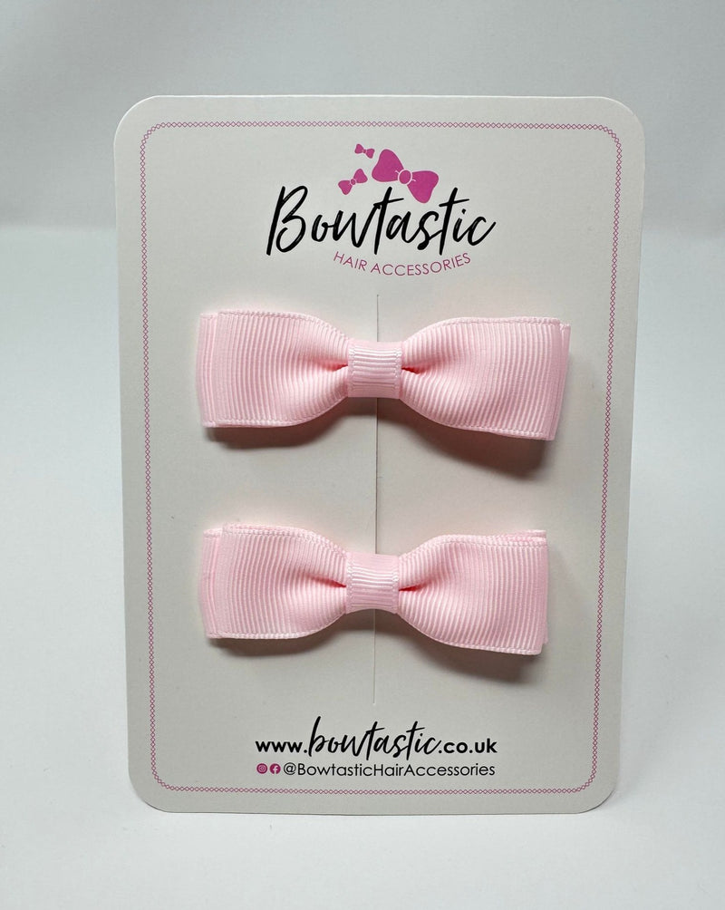 2.75 Inch Flat Bow - Powder Pink - 2 Pack