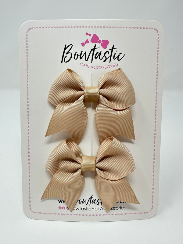 2.5 Inch Tail Bows - Tan - 2 Pack