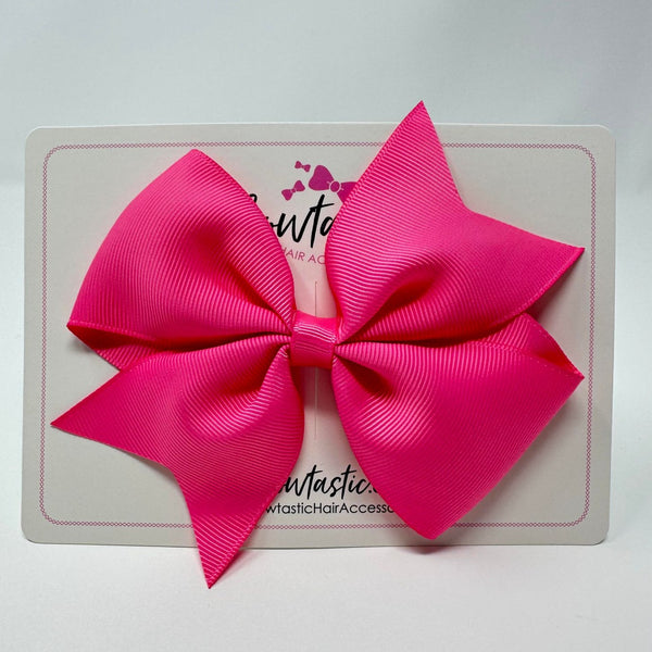 5 Inch Flat Bow - Hot Pink