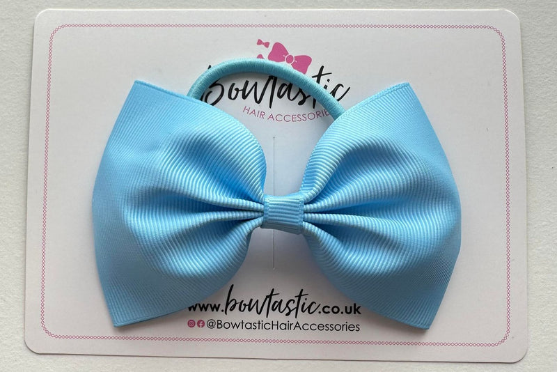 4.5 Inch Tuxedo Bow Bobble - Blue Mist