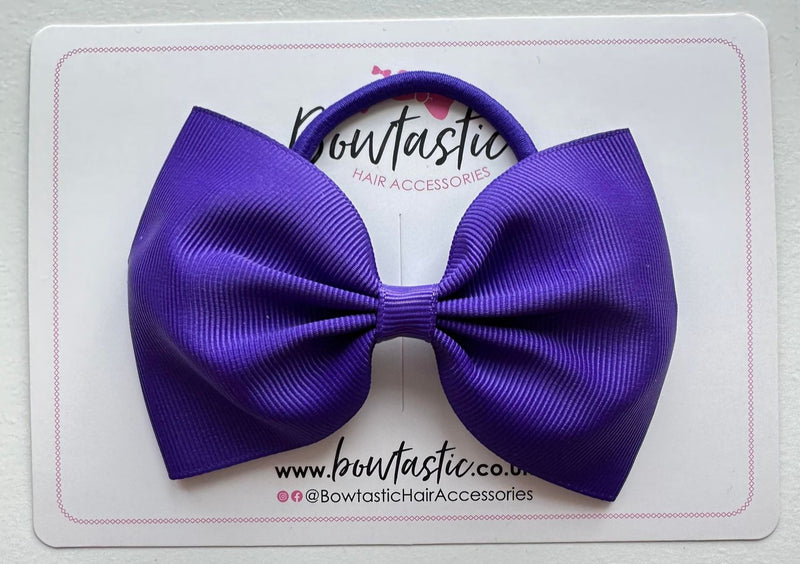 4.5 Inch Tuxedo Bow Bobble - Regal Purple