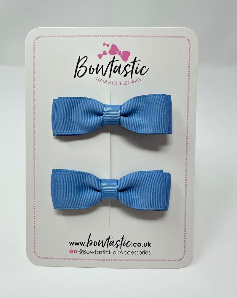 2.75 Inch Flat Bow - French Blue - 2 Pack