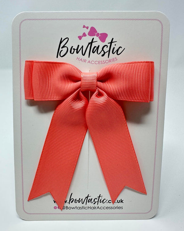 3.5 Inch Tail Bow - Coral Rose