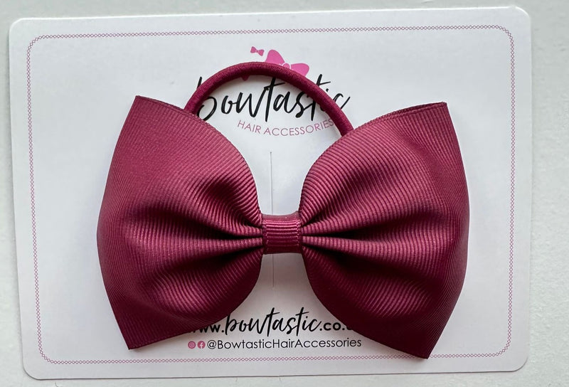 4.5 Inch Tuxedo Bow Bobble - Burgundy