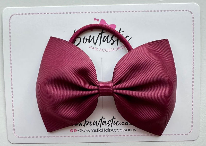 4.5 Inch Tuxedo Bow Bobble - Wine