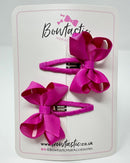 2 Inch Bow Snap Clip - Garden Rose - 2 Pack