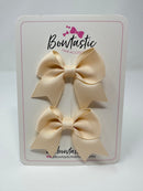 2.5 Inch Tail Bows - Cream - 2 Pack