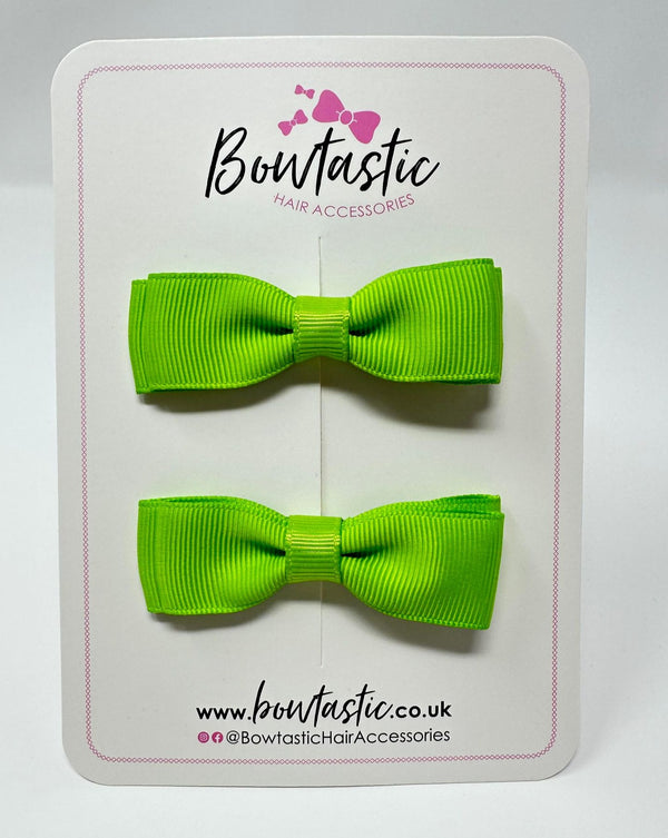 2.75 Inch Flat Bow - Apple Green - 2 Pack